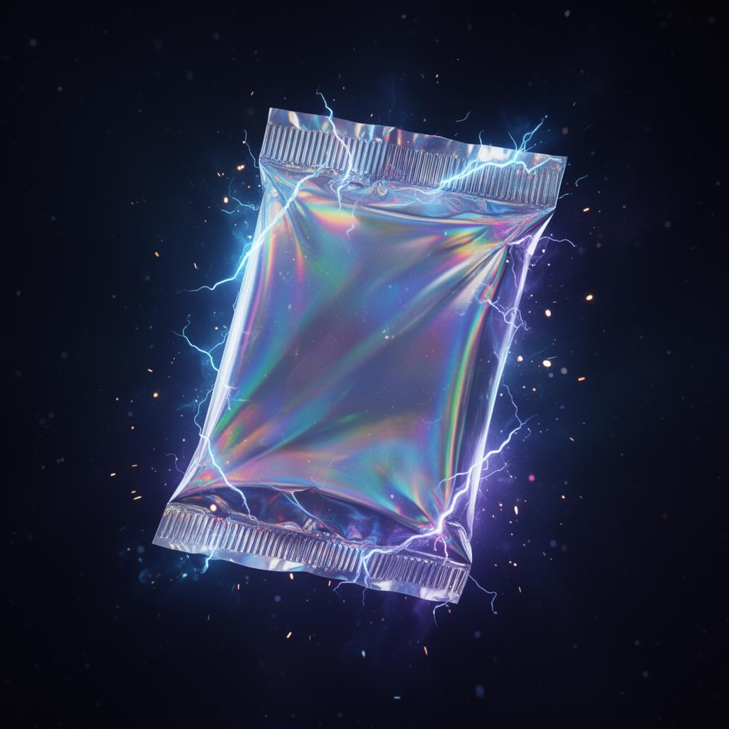 Mystery booster pack glowing with electric energy